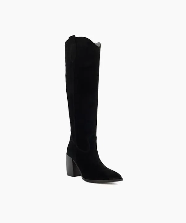 Dune London Black Boots Tavern Black Mid Suede KneeHigh Boots Dune London Black 8211 Women
