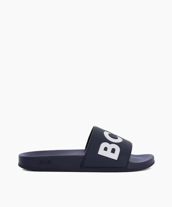Dune London Casual Sandals Aryeh Navy Branded OpenToe Sliders Dune London Blue 8211 Men