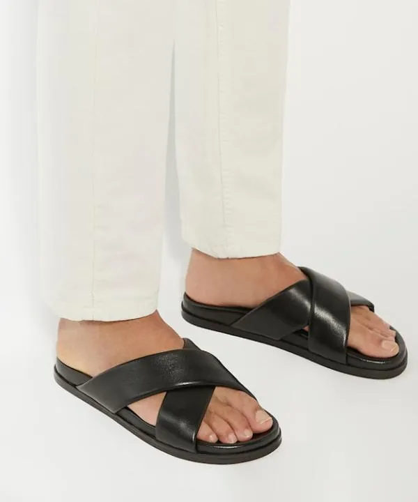 Dune London Casual Sandals Isaacs Black Leather Cross Strap Sandals Dune London Black 8211 Men Dune London Casual Sandals Isaacs Black Leather Cross Strap Sandals Dune London Black 8211 Men