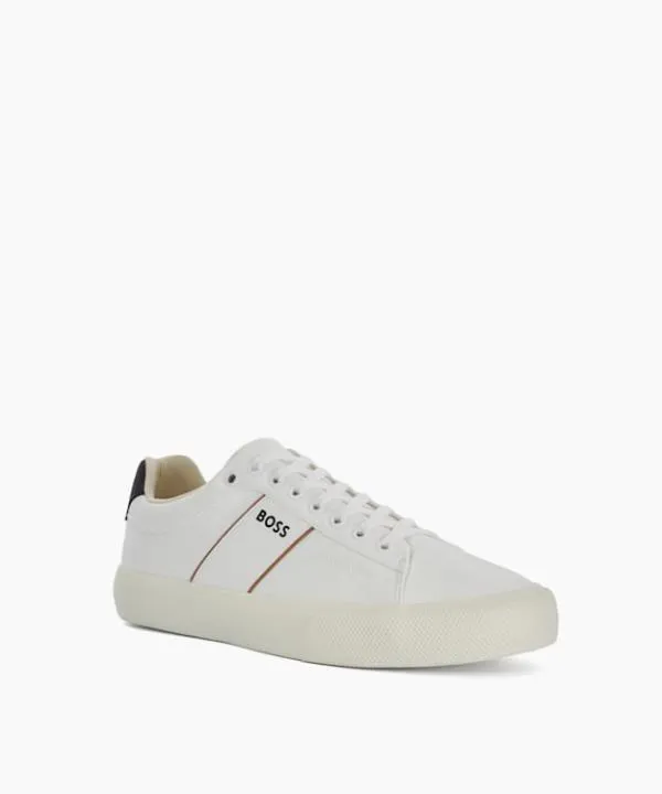 Dune London Casual Shoes Aiden Tenn White Monogram Detail Trainers Dune London White 8211 Men