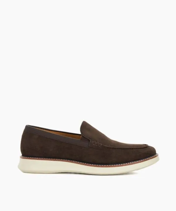 Dune London Casual Shoes Barons Dark Brown Wedge Sole Slip On Loafers Dune London Brown 8211 Men