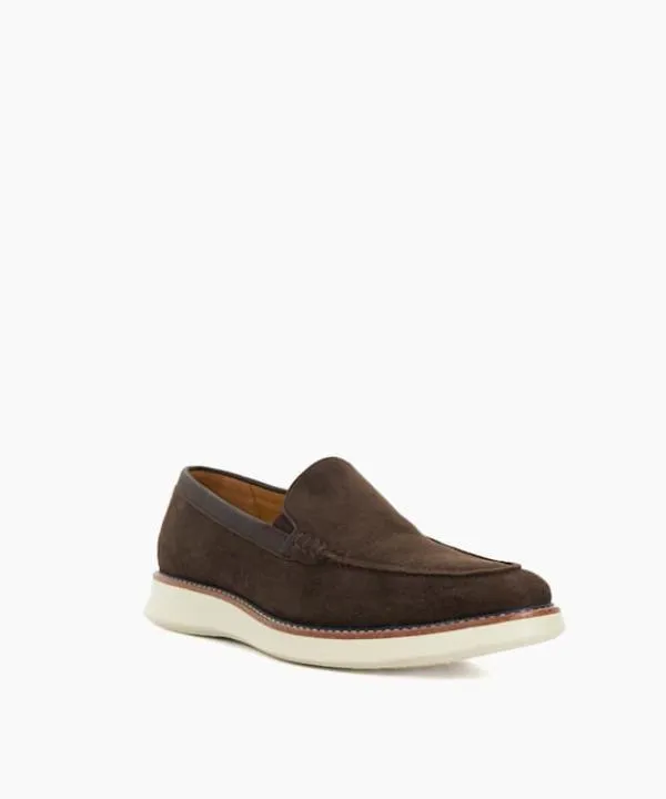 Dune London Casual Shoes Barons Dark Brown Wedge Sole Slip On Loafers Dune London Brown 8211 Men
