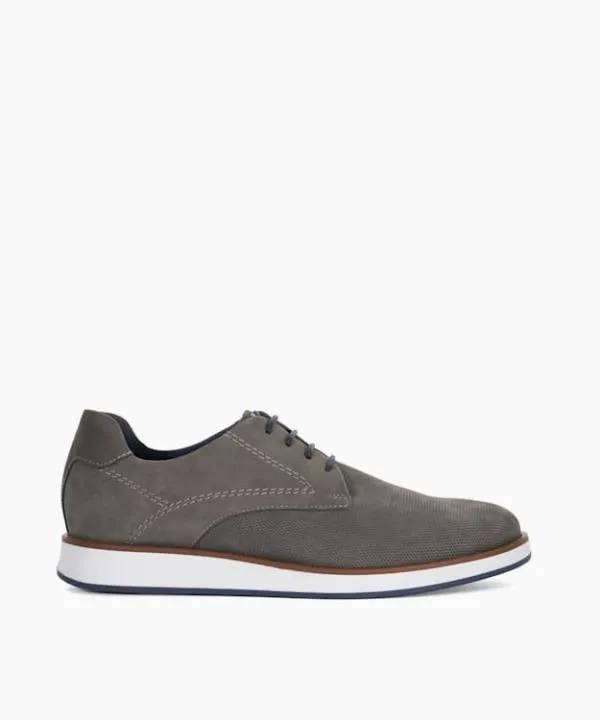 Dune London Casual Shoes Beko Grey Perforated Gibson Shoes Dune London Grey 8211 Men