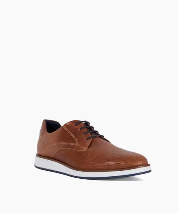 Dune London Casual Shoes Beko Tan Perforated Gibson Shoes Dune London Brown 8211 Men