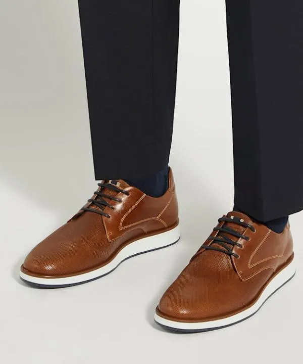 Dune London Casual Shoes Beko Tan Perforated Gibson Shoes Dune London Brown 8211 Men