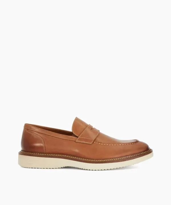Dune London Casual Shoes Blacklock Tan Rubber Sole Penny Trim Loafers Dune London Brown 8211 Men