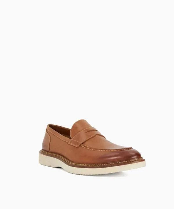 Dune London Casual Shoes Blacklock Tan Rubber Sole Penny Trim Loafers Dune London Brown 8211 Men Dune London Casual Shoes Blacklock Tan Rubber Sole Penny Trim Loafers Dune London Brown 8211 Men