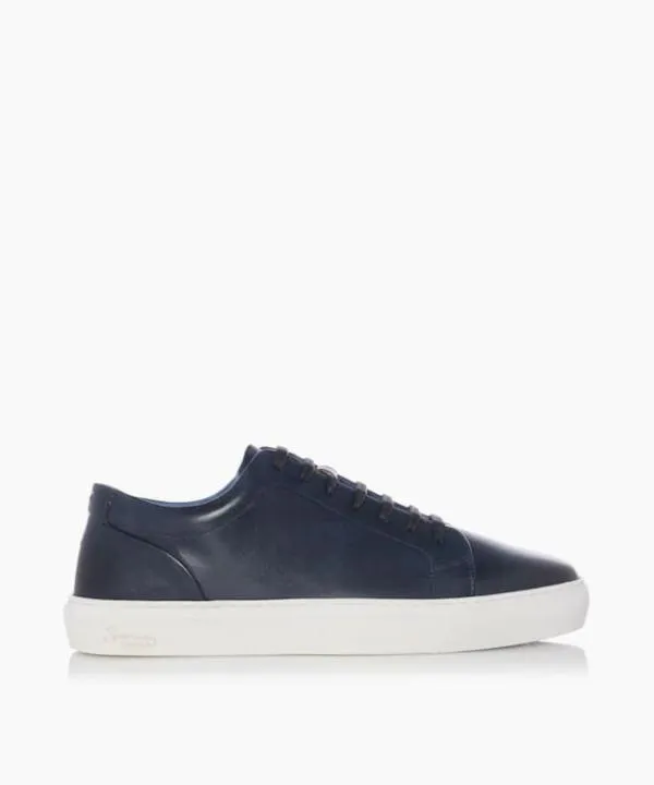 Dune London Casual Shoes Hayle Navy Leather Upper LaceUp Trainers Dune London Blue 8211 Men