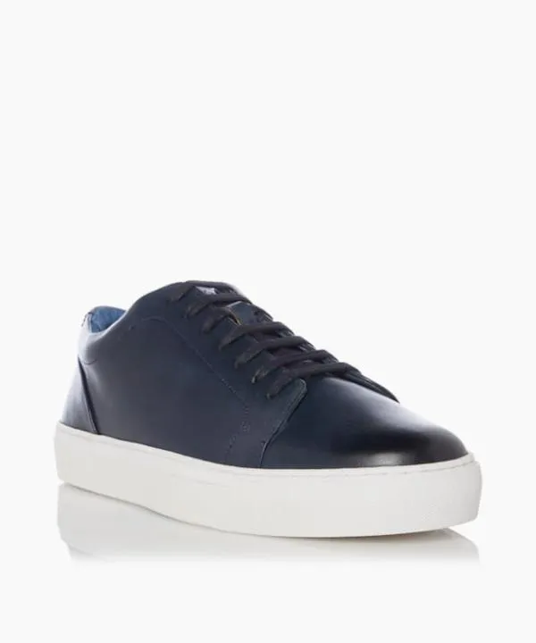 Dune London Casual Shoes Hayle Navy Leather Upper LaceUp Trainers Dune London Blue 8211 Men