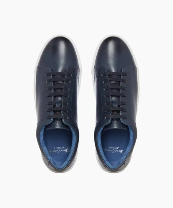 Dune London Casual Shoes Hayle Navy Leather Upper LaceUp Trainers Dune London Blue 8211 Men