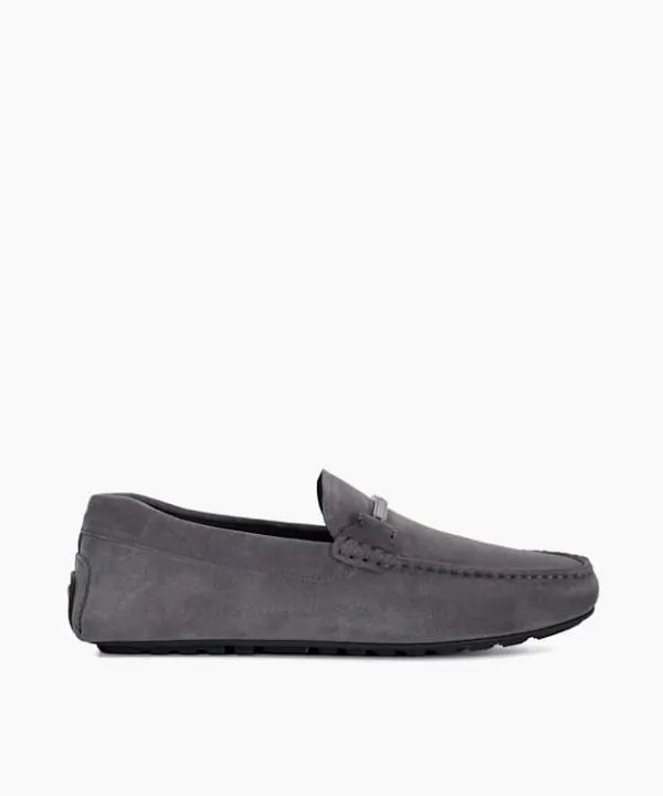 Dune London Casual Shoes Noel Snaffle De Grey Suede Driving Shoes Dune London Grey 8211 Men