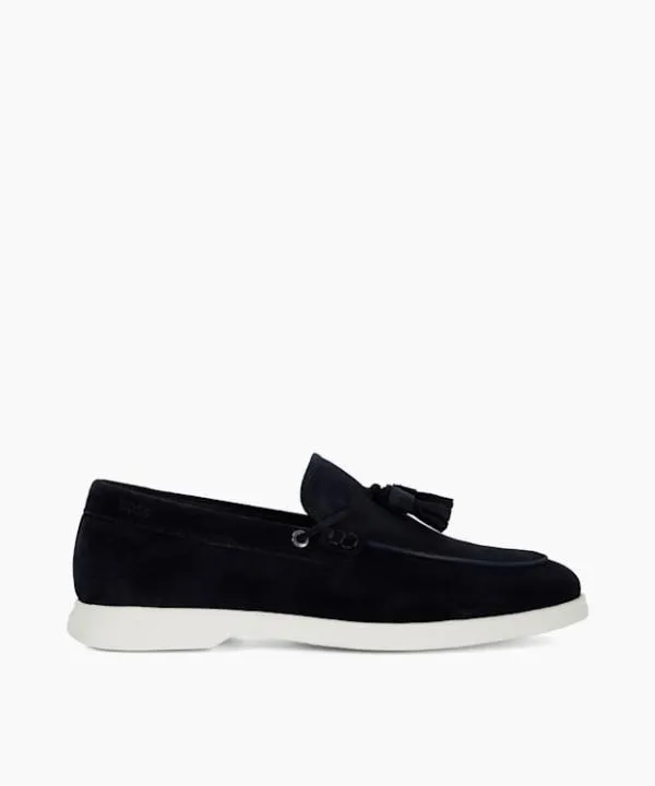 Dune London Casual Shoes Sienne Navy Suede Tassel Trim Loafers Dune London Blue 8211 Men