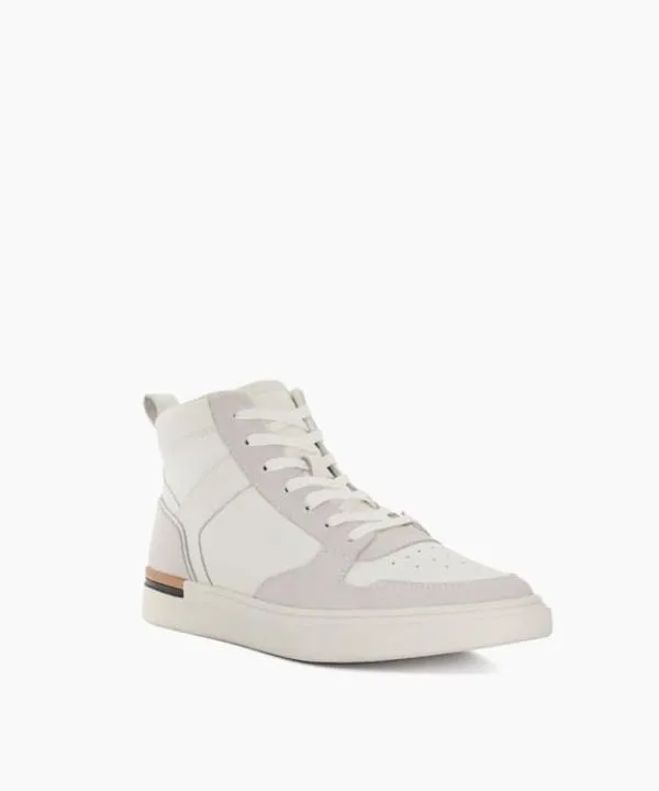 Dune London Casual Shoes Strictly White High Top Perforated Trainers Dune London White 8211 Men Dune London Casual Shoes Strictly White High Top Perforated Trainers Dune London White 8211 Men