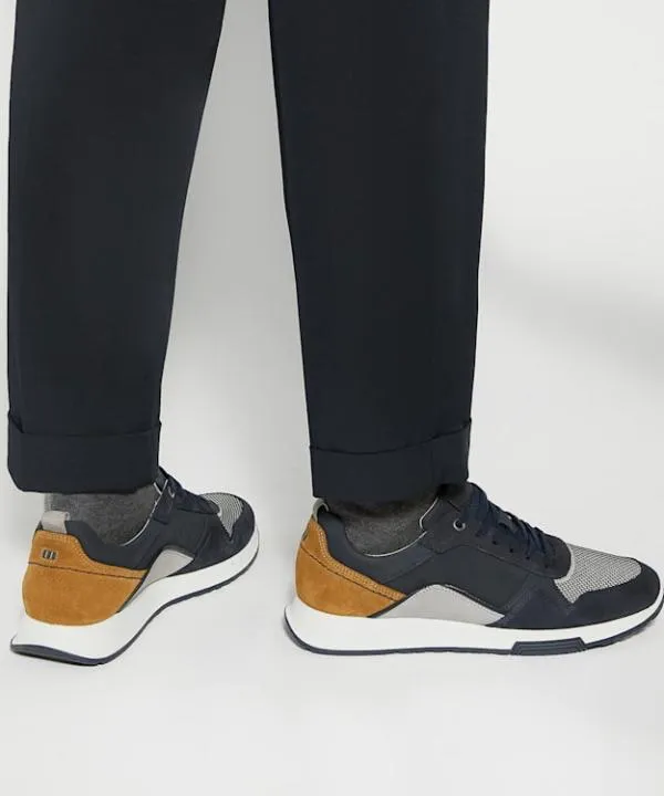 Dune London Casual Shoes Teal Navy Contrast Lace Up Trainers Dune London Blue 8211 Men