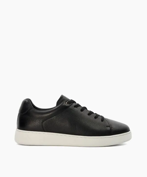 Dune London Casual Shoes Theons Black Leather Cup Sole Trainers Dune London Black 8211 Men