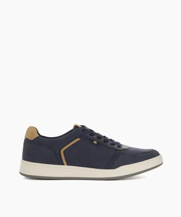 Dune London Casual Shoes Tinted Navy Stitch Detail Lace Up Trainers Dune London Blue 8211 Men