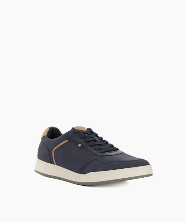 Dune London Casual Shoes Tinted Navy Stitch Detail Lace Up Trainers Dune London Blue 8211 Men