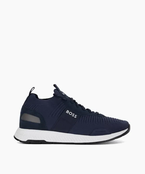 Dune London Casual Shoes Titanium Runn Navy Branded Runner Trainers Dune London Blue Synthetic 8211 Men