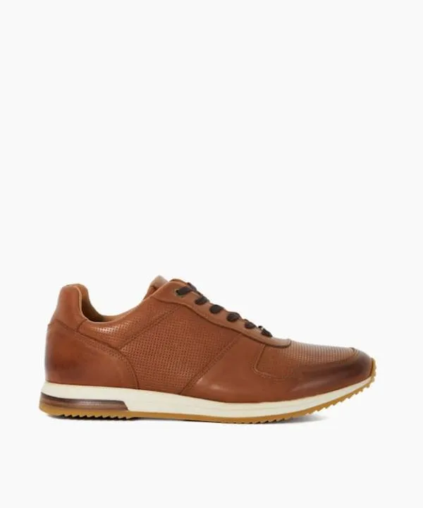 Dune London Casual Shoes Trilogy Tan LaceUp Runner Trainers Dune London Brown 8211 Men