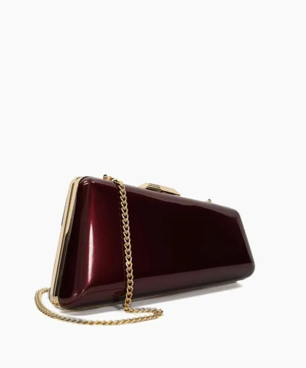 Dune London Clutch Bags Balancing Burgundy Patent Finish Clutch Bag Dune London Red 8211 Women