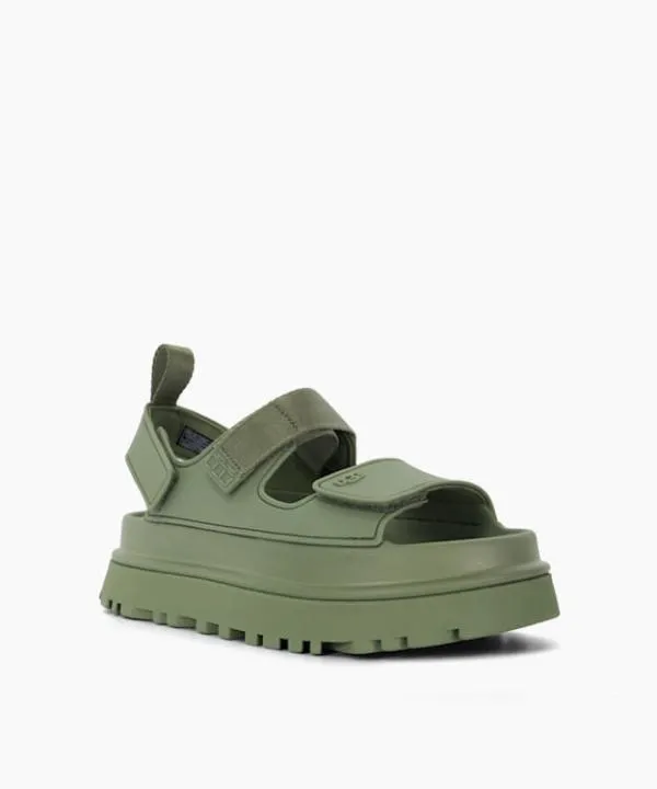 Dune London Flat Sandals Goldenglow Khaki Double Strap Chunky Sandals Dune London Green 8211 Women