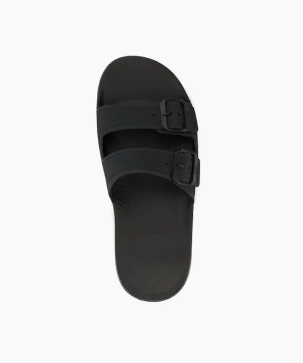 Dune London Flat Sandals Iqushion Strap Black Double Buckle Strap Sliders Dune London Black 8211 Women