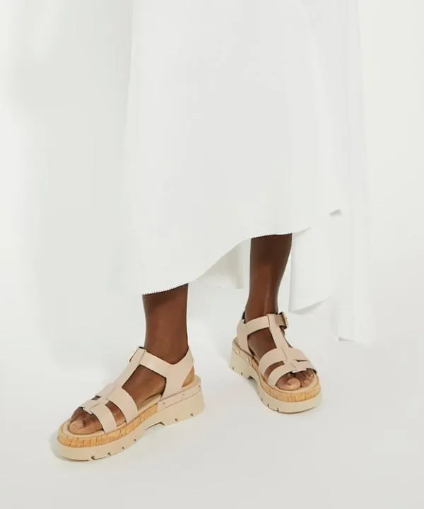 Dune London Flat Sandals Laplin Blush Chunky Leather Cork Insert Sandals Dune London Pink 8211 Women Dune London Flat Sandals Laplin Blush Chunky Leather Cork Insert Sandals Dune London Pink 8211 Women