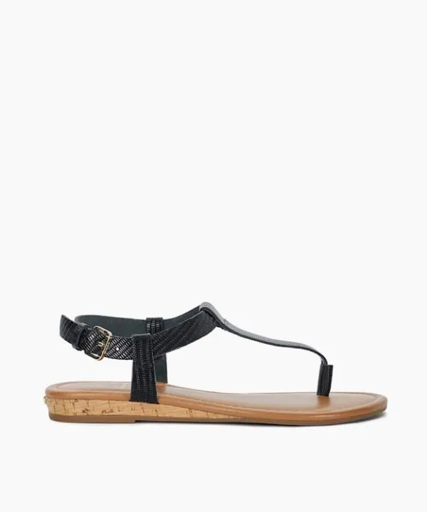 Dune London Flat Sandals Lari Black Cork Wedge Sandals Dune London Black 8211 Women
