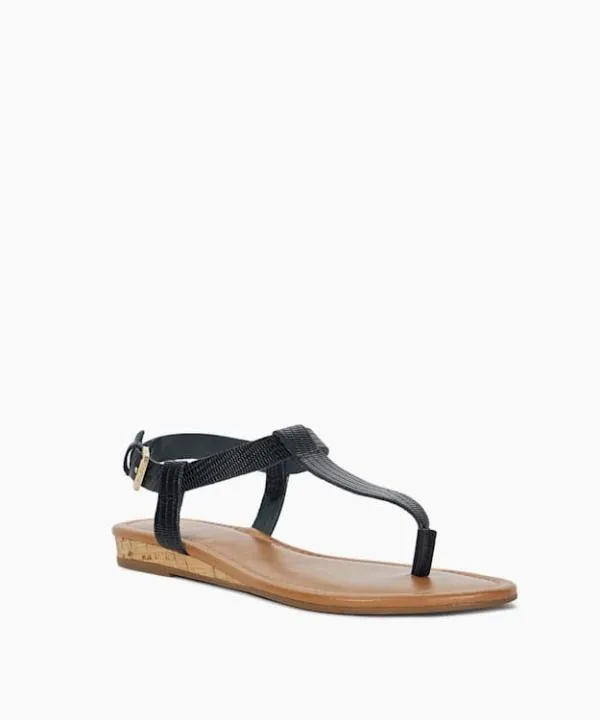 Dune London Flat Sandals Lari Black Cork Wedge Sandals Dune London Black 8211 Women