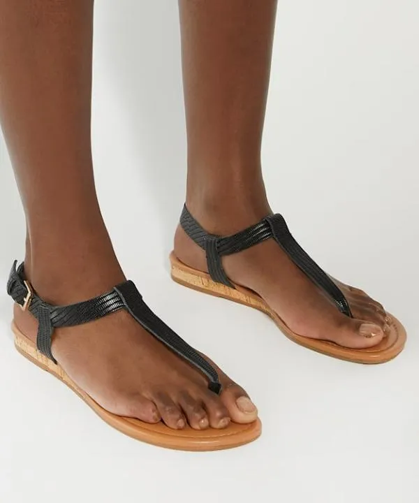 Dune London Flat Sandals Lari Black Cork Wedge Sandals Dune London Black 8211 Women
