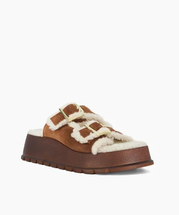 Dune London Flat Sandals Lazio Tan Faux Shearling Lined Suede Double Strap Sandals Dune London Brown 8211 Women Dune London Flat Sandals Lazio Tan Faux Shearling Lined Suede Double Strap Sandals Dune London Brown 8211 Women