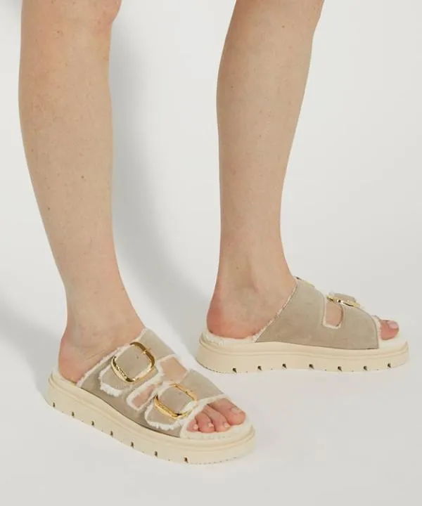 Dune London Flat Sandals Lodge Sand Cosy Lined Two Bar Mules Dune London Neutral 8211 Women Dune London Flat Sandals Lodge Sand Cosy Lined Two Bar Mules Dune London Neutral 8211 Women