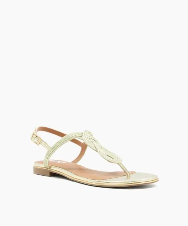 Dune London Flat Sandals Logics Gold ThongStrap Flat Sandals Dune London Metallic 8211 Women