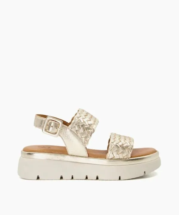 Dune London Flat Sandals Lorris Gold Flatform Sandals Dune London Metallic 8211 Women