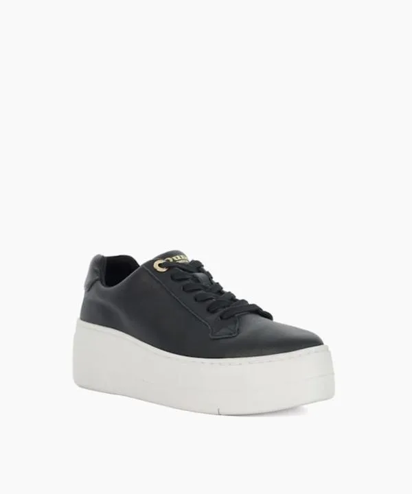 Dune London Flat Shoes Episode Black Lace Up Flatform Trainers Dune London Black Leather 8211 Women