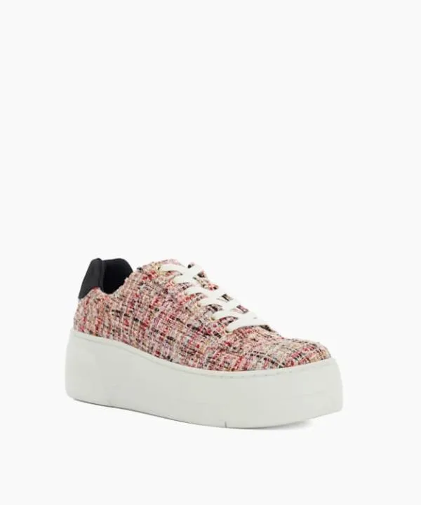Dune London Flat Shoes Episode Pink Lace Up Flatform Trainers Dune London Pink 8211 Women
