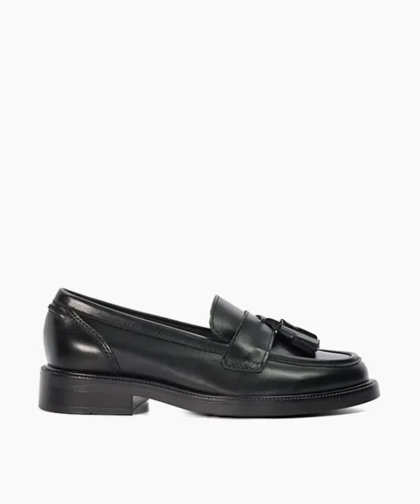 Dune London Flat Shoes Garda Black Leather Tassel Loafers Dune London Black 8211 Women