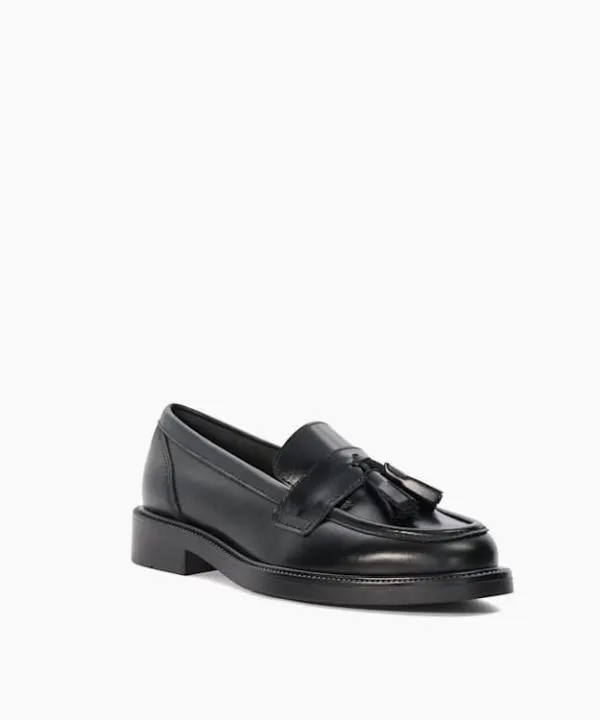 Dune London Flat Shoes Garda Black Leather Tassel Loafers Dune London Black 8211 Women
