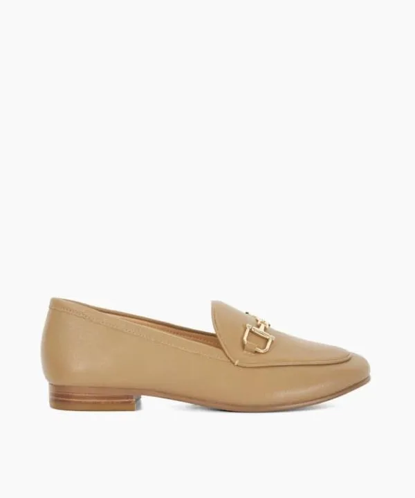 Dune London Flat Shoes Glair Caramel Caramel Leather Snaffle Trim Shoes Dune London Brown 8211 Women