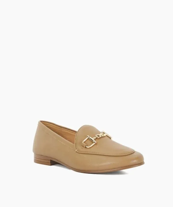 Dune London Flat Shoes Glair Caramel Caramel Leather Snaffle Trim Shoes Dune London Brown 8211 Women