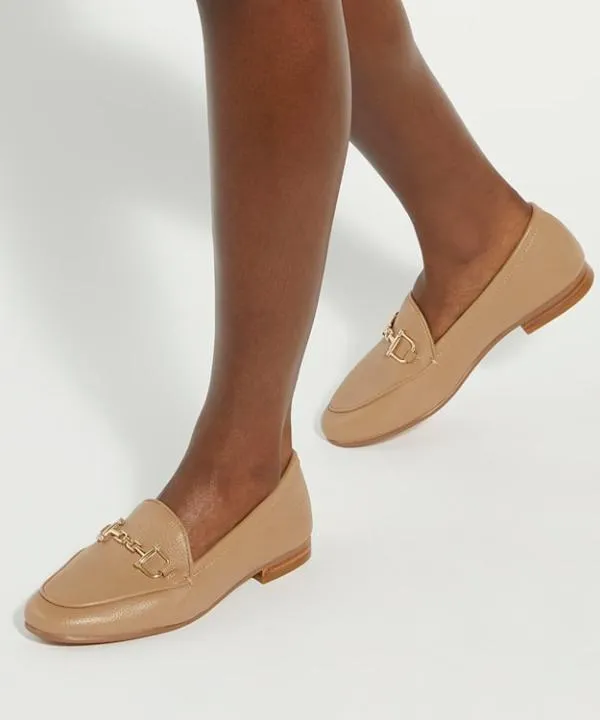 Dune London Flat Shoes Glair Caramel Caramel Leather Snaffle Trim Shoes Dune London Brown 8211 Women