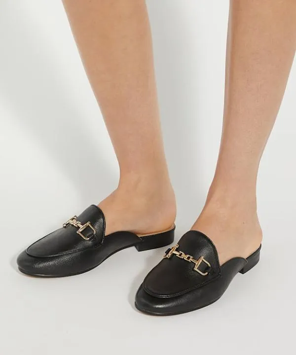 Dune London Flat Shoes Glairing Black Branded Snaffle Trim Backless Loafers Dune London Black 8211 Women Dune London Flat Shoes Glairing Black Branded Snaffle Trim Backless Loafers Dune London Black 8211 Women