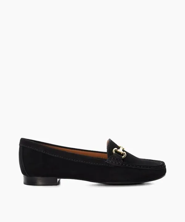 Dune London Flat Shoes Glenniee Black Suede Snaffle Trim Loafers Dune London Black 8211 Women
