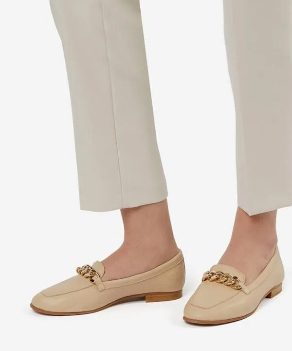 Dune London Flat Shoes Goldsmith Ecru Chain Trim Leather Loafers Dune London Neutral 8211 Women Dune London Flat Shoes Goldsmith Ecru Chain Trim Leather Loafers Dune London Neutral 8211 Women