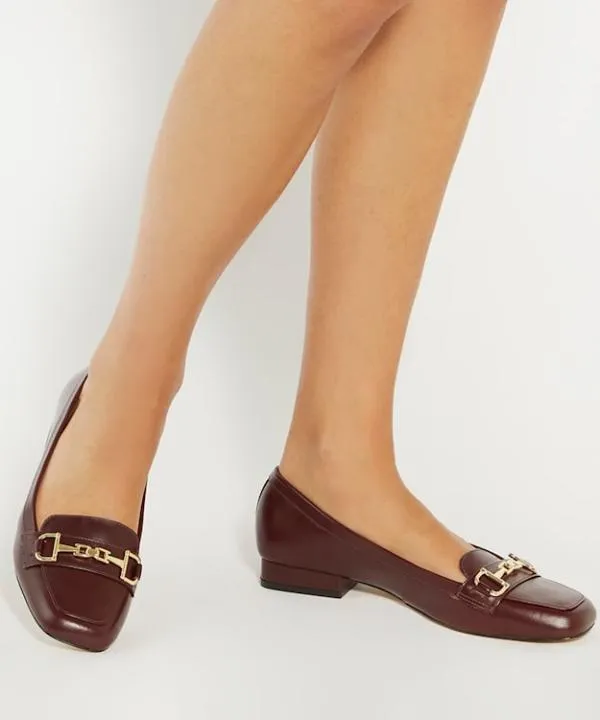 Dune London Flat Shoes Graice Dark Red Branded Snaffle Trim Square Toe Loafer Dune London Red 8211 Women Dune London Flat Shoes Graice Dark Red Branded Snaffle Trim Square Toe Loafer Dune London Red 8211 Women