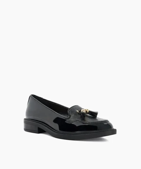 Dune London Flat Shoes Grape Black Patent Tassel Loafers Dune London Black 8211 Women