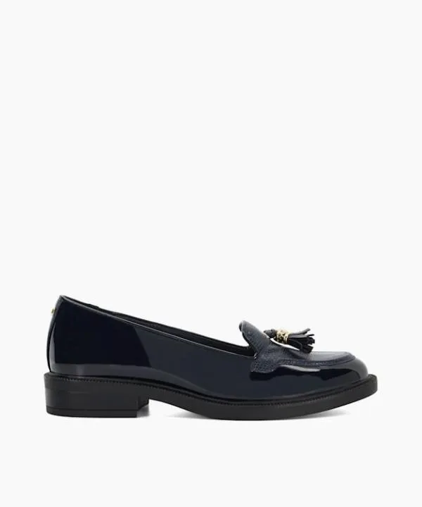 Dune London Flat Shoes Grape Navy Patent Tassel Loafers Dune London Blue Synthetic 8211 Women