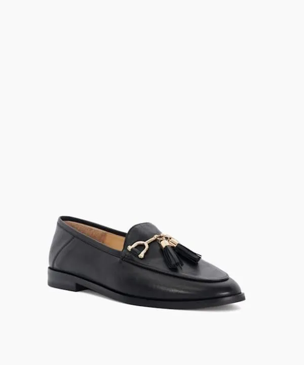 Dune London Flat Shoes Graysons Black Leather Tassel Trimmed Loafers Dune London Black 8211 Women Dune London Flat Shoes Graysons Black Leather Tassel Trimmed Loafers Dune London Black 8211 Women