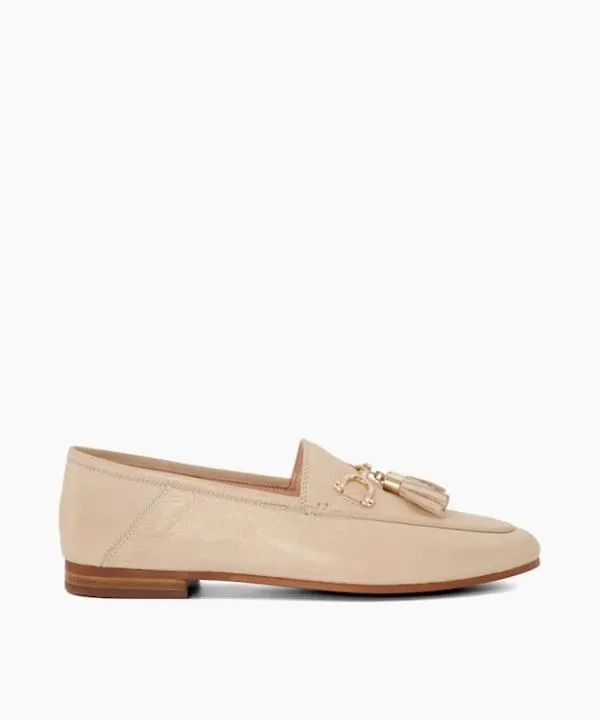 Dune London Flat Shoes Graysons Ecru Tassel Trimmed Loafers Dune London Neutral 8211 Women