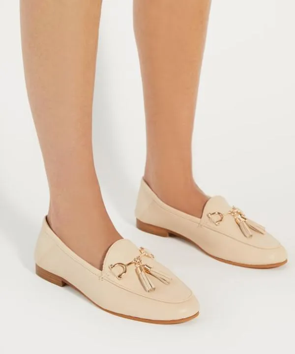 Dune London Flat Shoes Graysons Ecru Tassel Trimmed Loafers Dune London Neutral 8211 Women Dune London Flat Shoes Graysons Ecru Tassel Trimmed Loafers Dune London Neutral 8211 Women
